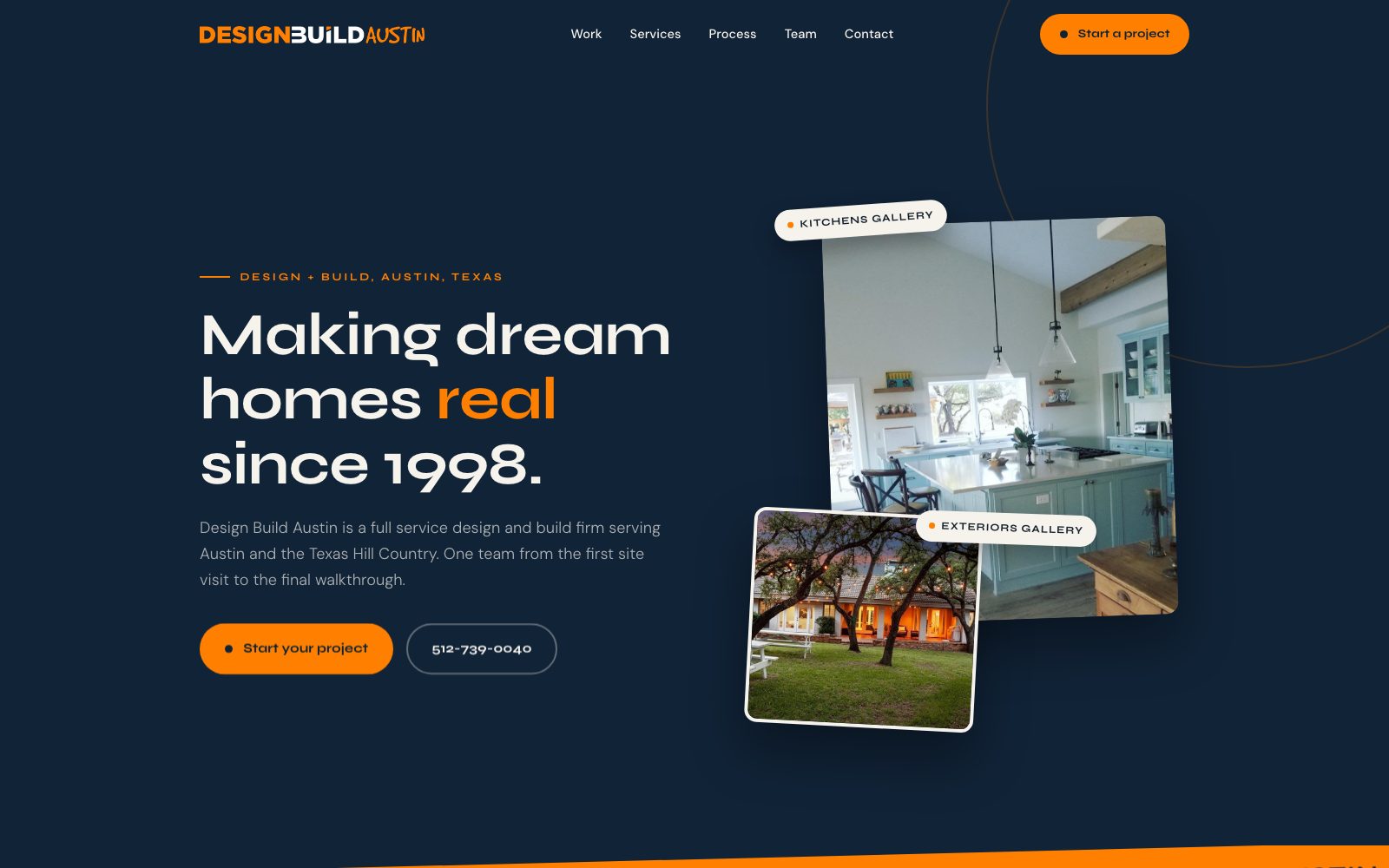 The new Design Build Austin homepage concept