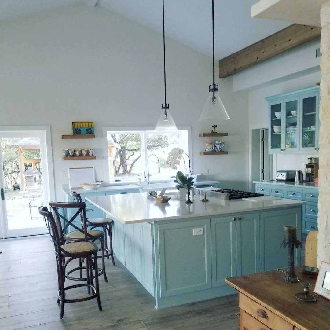 Custom kitchen with a large island, from the Design Build Austin kitchens gallery